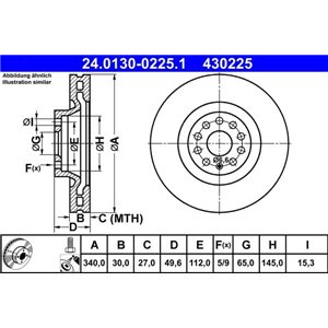 24.0130-0225.1 Bromsskiva ATE - Top1autovaruosad