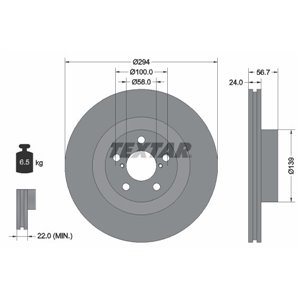 92139500 Тормозной диск TEXTAR - Top1autovaruosad