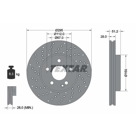 92257505  Brake disc TEXTAR 