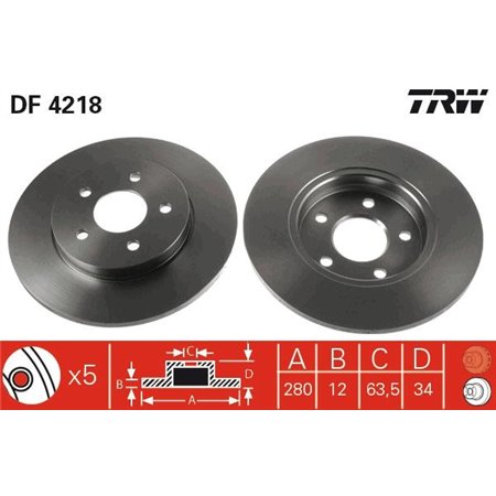 DF4218  Brake disc TRW 
