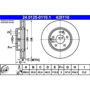 24.0125-0110.1 Тормозной диск ATE - Top1autovaruosad