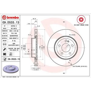 09.D533.13 Piduriketas BREMBO - Top1autovaruosad