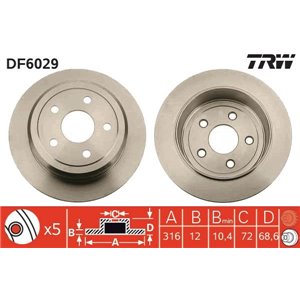 DF6029  Brake disc TRW 