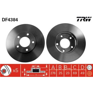DF4384  Brake disc TRW 