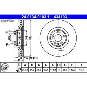 24.0134-0103.1  Brake disc ATE 