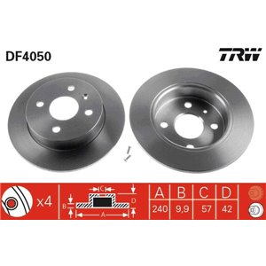 DF4050 Brake Disc TRW - Top1autovaruosad