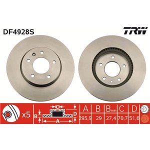 DF4928S  Brake disc TRW 