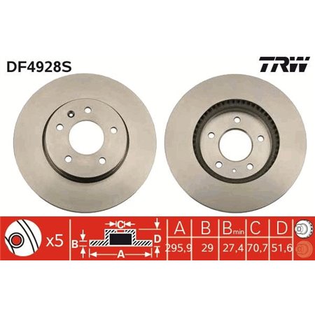 DF4928S Тормозной диск TRW     