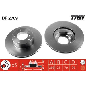 DF2769  Brake disc TRW 