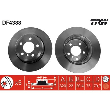 DF4388 Brake Disc TRW