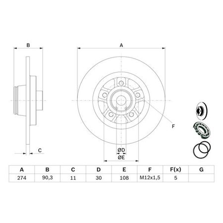 0 986 479 015 Тормозной диск BOSCH