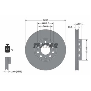 92057605 Тормозной диск TEXTAR - Top1autovaruosad