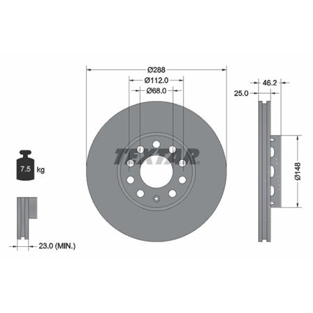 92057605 Brake Disc TEXTAR