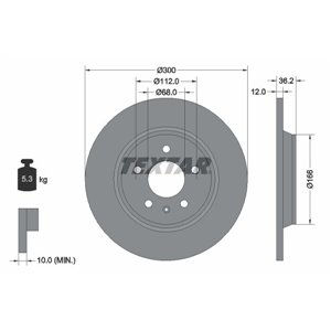 92160103 Brake Disc TEXTAR - Top1autovaruosad