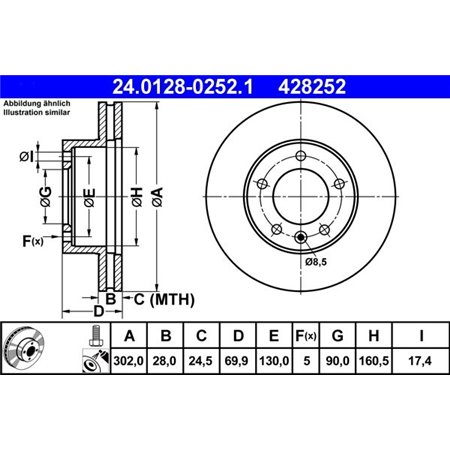 24.0128-0252.1 Brake Disc ATE