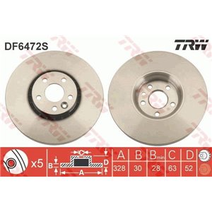 DF6472S Brake Disc TRW - Top1autovaruosad