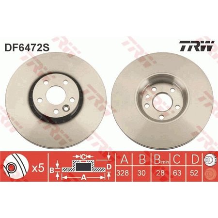 DF6472S  Brake disc TRW 