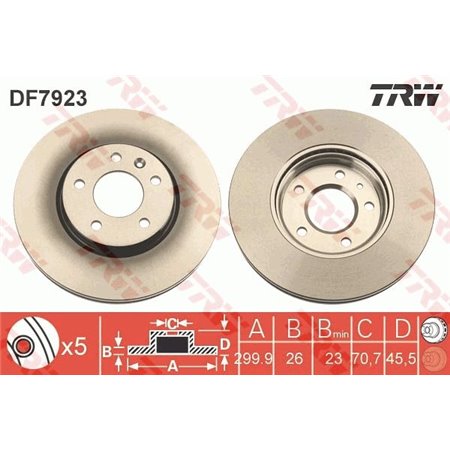 DF7923  Brake disc TRW 
