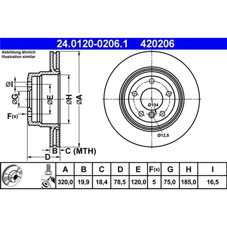 24.0120-0206.1 Brake Disc ATE