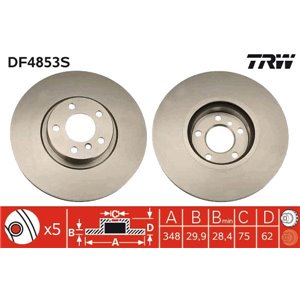 DF4853S  Brake disc TRW  - Top1autovaruosad