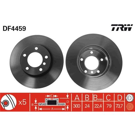 DF4459  Brake disc TRW 