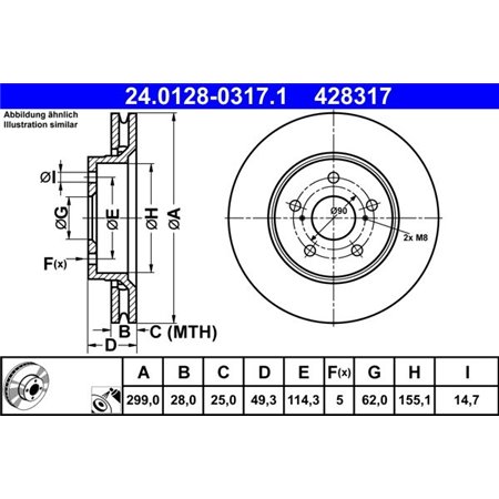 24.0128-0317.1 Тормозной диск ATE