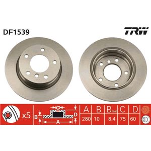 DF1539  Brake disc TRW 