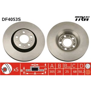 DF4053S Тормозной диск TRW - Top1autovaruosad