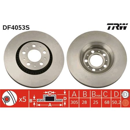 DF4053S Brake Disc TRW