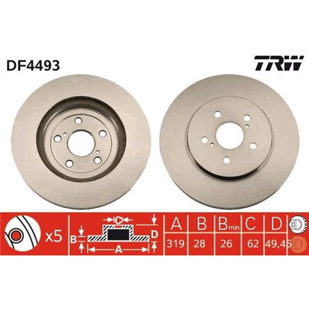 DF4493 Brake Disc TRW