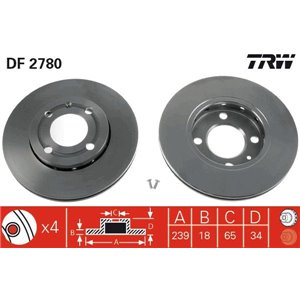 DF2780 Brake Disc TRW - Top1autovaruosad