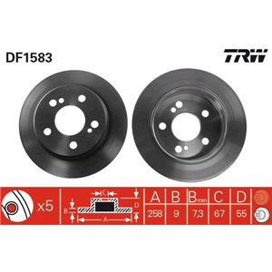 DF1583 Brake Disc TRW - Top1autovaruosad