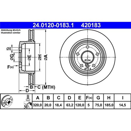 24.0120-0183.1 Brake Disc ATE