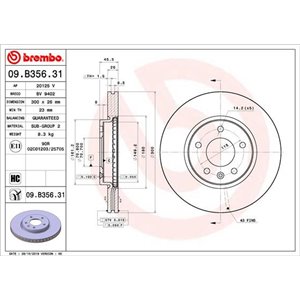 09.B356.31  Brake disc BREMBO 