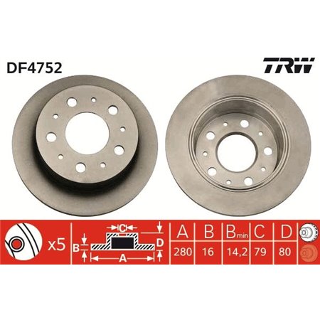 DF4752 Тормозной диск TRW