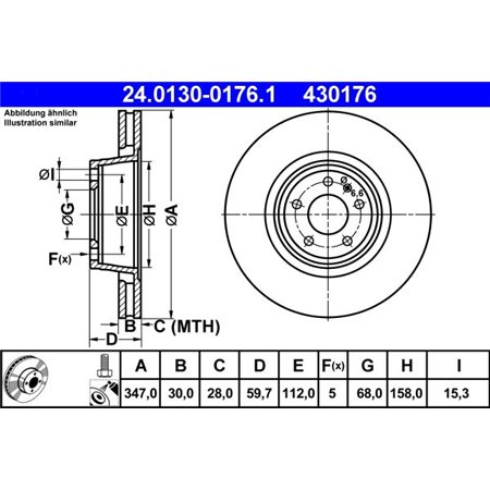 24.0130-0176.1 Bromsskiva ATE