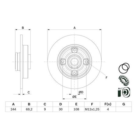 0 986 479 F74 Тормозной диск BOSCH