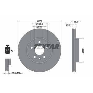 92277103  Brake disc TEXTAR 