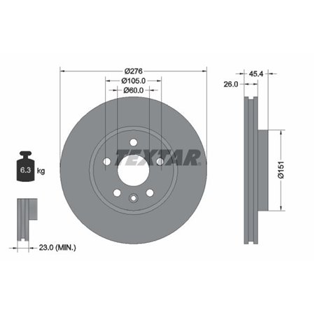 92277103 Brake Disc TEXTAR