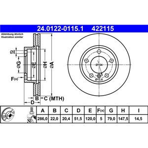 24.0122-0115.1 Brake Disc ATE - Top1autovaruosad