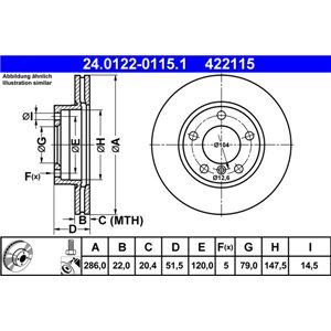 24.0122-0115.1 Тормозной диск ATE - Top1autovaruosad