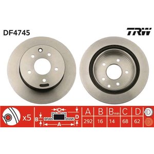 DF4745 Brake Disc TRW - Top1autovaruosad