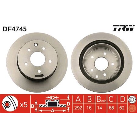 DF4745 Brake Disc TRW