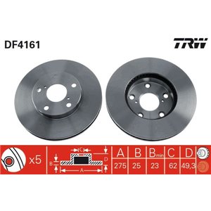 DF4161 Brake Disc TRW - Top1autovaruosad