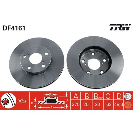 DF4161 Brake Disc TRW