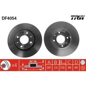 DF4054  Brake disc TRW 