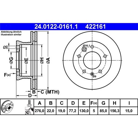 24.0122-0161.1 Brake Disc ATE