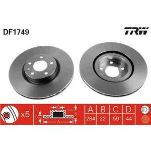 DF1749  Brake disc TRW 