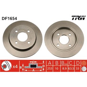 DF1654 Brake Disc TRW - Top1autovaruosad