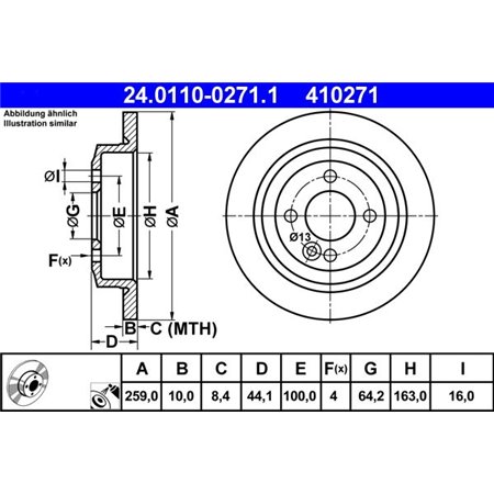 24.0110-0271.1 Bromsskiva ATE